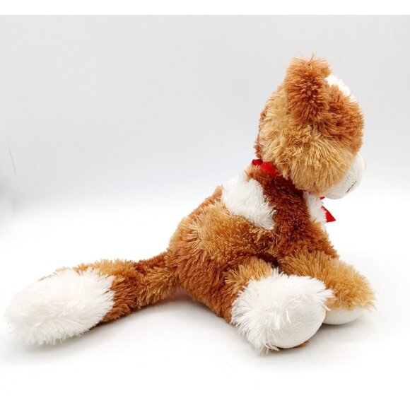 Russ  Orange Tabby Kitty Cat w/Red Bow Plush Stuffed Animal 7" - Picture 2 of 4